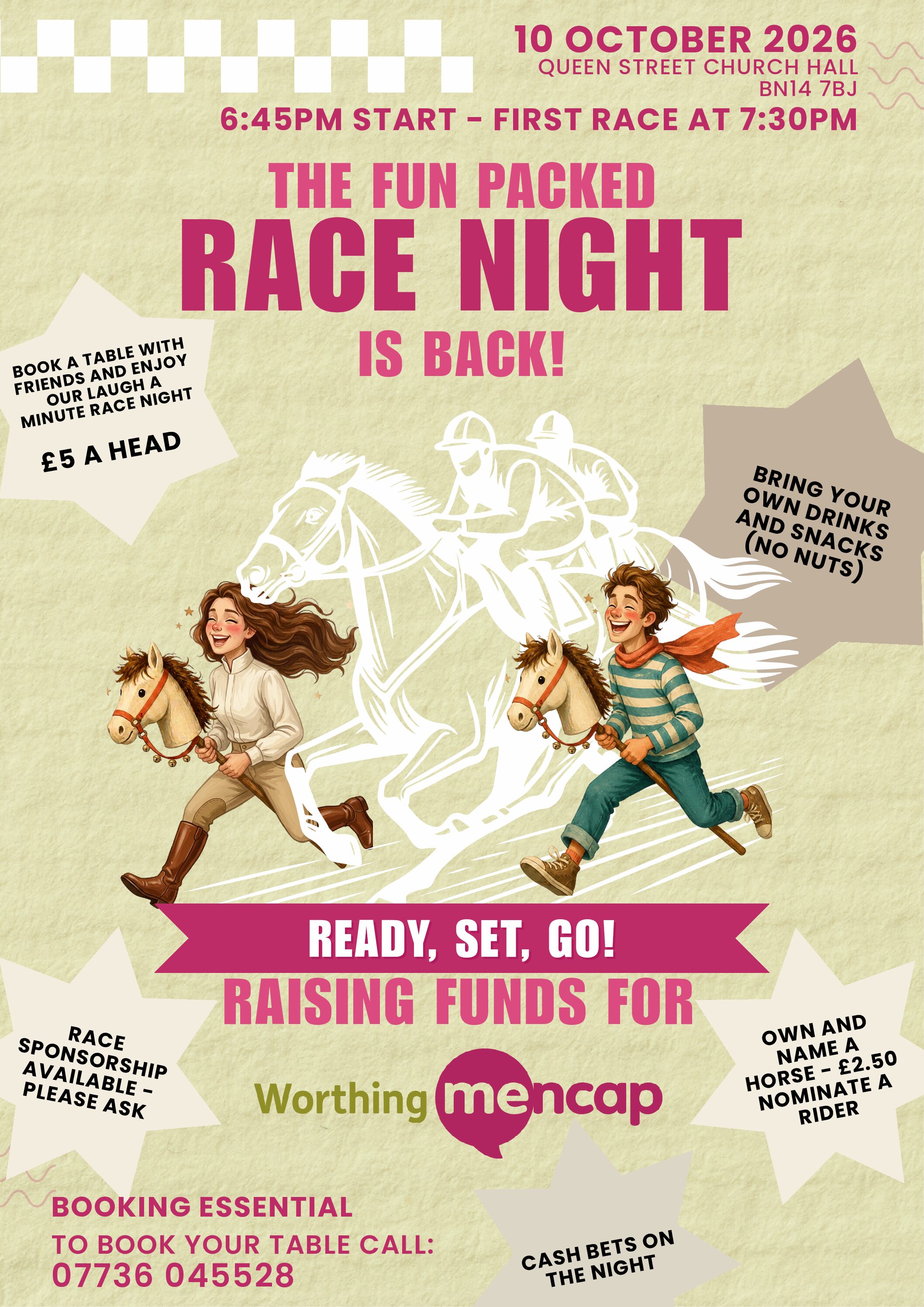 Saturday 10th October: Race Night Fundraiser